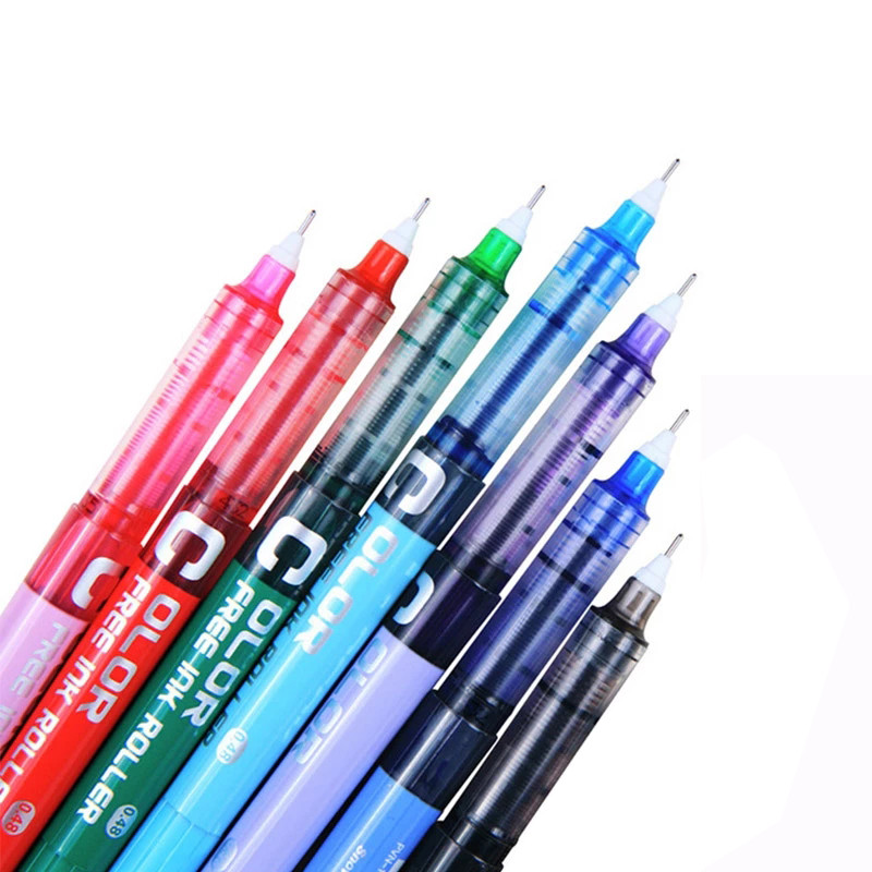 7 vnt./rinkinys 0,28/0,38/0,5 mm spalvoto rašalo gelio rašiklis Creative Straight Liquid Type Spalvingas rašomasis ženklinimo rašiklis Biuro reikmenys