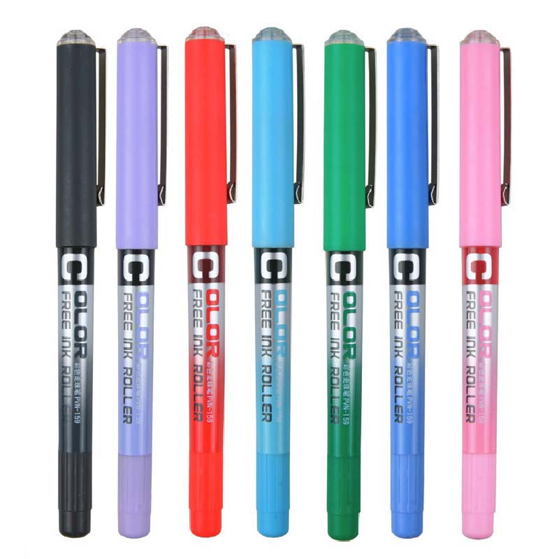 7 vnt./rinkinys 0,28/0,38/0,5 mm spalvoto rašalo gelio rašiklis Creative Straight Liquid Type Spalvingas rašomasis ženklinimo rašiklis Biuro reikmenys