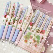 1 τεμ Cute Pink Peach Gel στυλό Strawberry Fruit Press Στυλό Neutral Pen Cute School Student Writing Tool Supplies Gift 0,5mm Ink