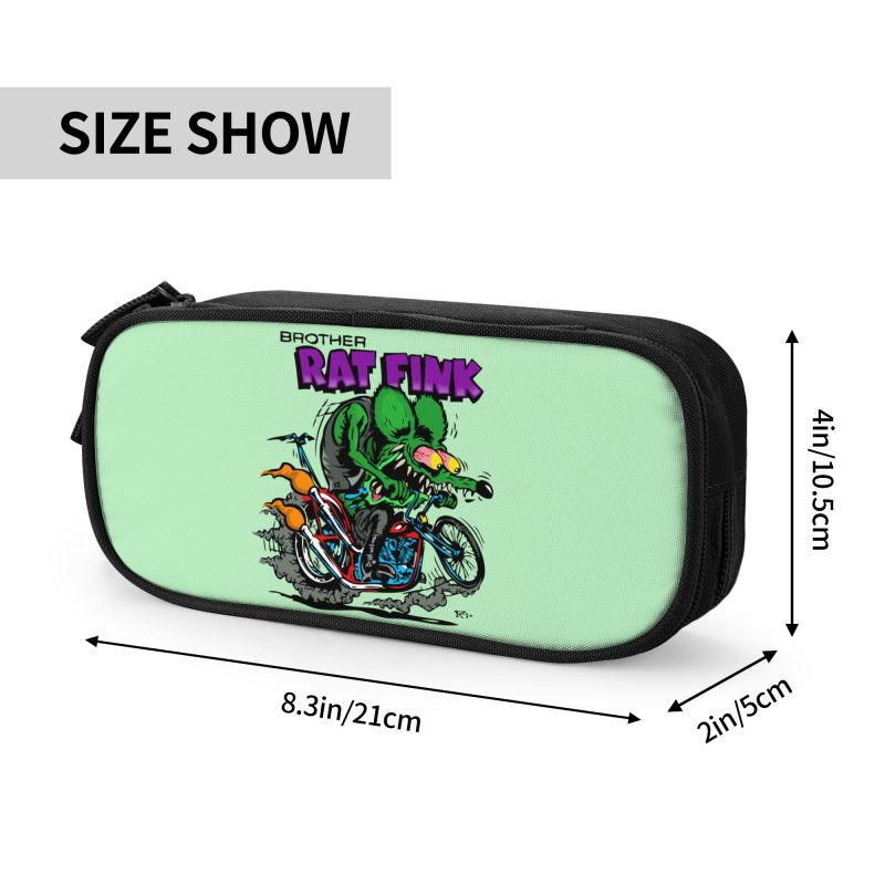 Slatka anime crtana pernica Rat Fink za dječake, djevojčice, velika kutija za olovke za pohranjivanje pribora