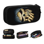 Šausmu nāves galvaskauss korejiešu zīmuļu futrālis meitenēm zēniem liela ietilpība Helovīna gotikas skeleta zīmuļu maciņš studentiem kancelejas preces