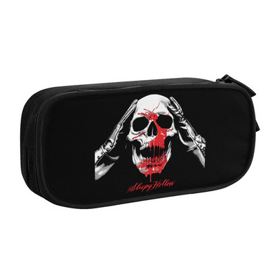 Šausmu nāves galvaskauss korejiešu zīmuļu futrālis meitenēm zēniem liela ietilpība Helovīna gotikas skeleta zīmuļu maciņš studentiem kancelejas preces