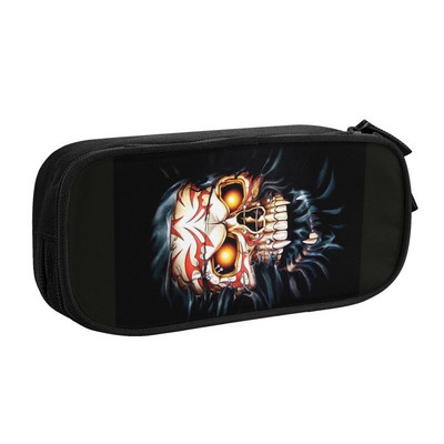 Šausmu nāves galvaskauss korejiešu zīmuļu futrālis meitenēm zēniem liela ietilpība Helovīna gotikas skeleta zīmuļu maciņš studentiem kancelejas preces