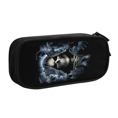 Šausmu nāves galvaskauss korejiešu zīmuļu futrālis meitenēm zēniem liela ietilpība Helovīna gotikas skeleta zīmuļu maciņš studentiem kancelejas preces