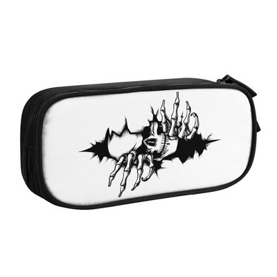 Šausmu nāves galvaskauss korejiešu zīmuļu futrālis meitenēm zēniem liela ietilpība Helovīna gotikas skeleta zīmuļu maciņš studentiem kancelejas preces