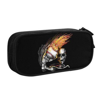 Προσαρμοσμένη μπάλα Softball Kawaii Μολυβοθήκη για κορίτσια αγόρια Μεγάλης χωρητικότητας Flame Baseball Pencil Box Σχολικά αξεσουάρ