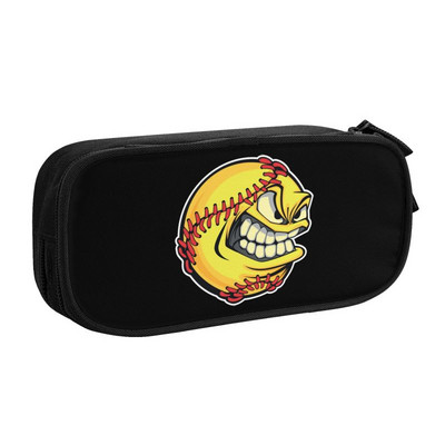Προσαρμοσμένη μπάλα Softball Kawaii Μολυβοθήκη για κορίτσια αγόρια Μεγάλης χωρητικότητας Flame Baseball Pencil Box Σχολικά αξεσουάρ