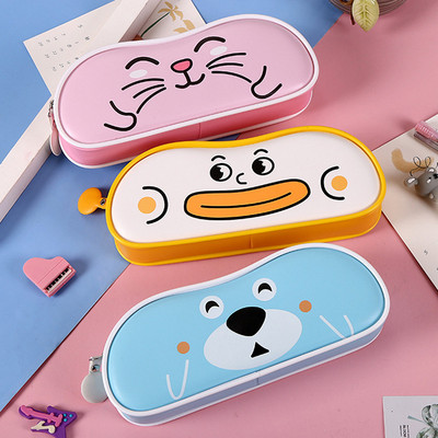 Versiunea coreeană Cutie de creion cu model de desene animate drăguț de mare capacitate Little Yellow Duck Student Papetarie Geanta de depozitare Rechizite școlare