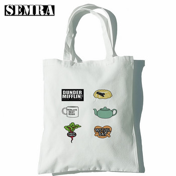 The Office TV Show Dunder Mifflin Paper Company Shoulder Canvas Canvas Bags Large Capacity College Harajuku Handbag Γυναικεία Τσάντα αγορών