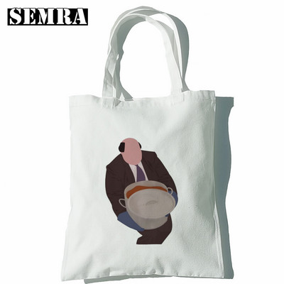 Biroja TV šovs Dunder Mifflin papīra uzņēmuma plecu audekla somas Lielas ietilpības koledžas Harajuku rokassomu sieviešu iepirkumu soma
