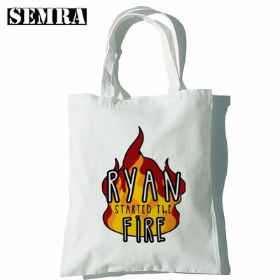 Biroja TV šovs Dunder Mifflin papīra uzņēmuma plecu audekla somas Lielas ietilpības koledžas Harajuku rokassomu sieviešu iepirkumu soma