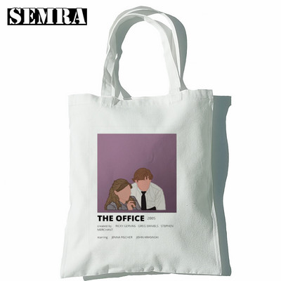 Biroja TV šovs Dunder Mifflin papīra uzņēmuma plecu audekla somas Lielas ietilpības koledžas Harajuku rokassomu sieviešu iepirkumu soma