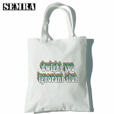 Biroja TV šovs Dunder Mifflin papīra uzņēmuma plecu audekla somas Lielas ietilpības koledžas Harajuku rokassomu sieviešu iepirkumu soma