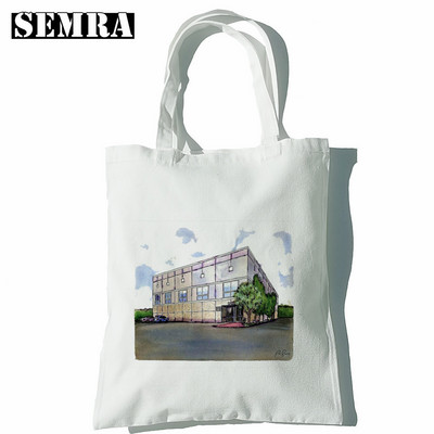 Biroja TV šovs Dunder Mifflin papīra uzņēmuma plecu audekla somas Lielas ietilpības koledžas Harajuku rokassomu sieviešu iepirkumu soma