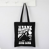 Vintage Fine Line Black Print Ženska platnena torba za kupnju Tretirajte ljude s ljubaznošću Eko Harajuku torbe za kupnju Letter