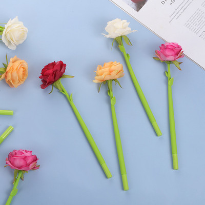 4-dijelna Lytwtw`s Cute Kawaii Rose Flower Gel Pen Uredski školski pribor Pribor Kreativna Slatka Pretty Lovely Mekana olovka