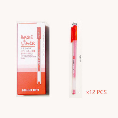 12 kom/kutija Gel olovke Super velikog kapaciteta, bez ponovnog punjenja, Fina točka 0,5 mm Glatko pisanje Brzo sušeće gel olovke, slatke, stacionarne