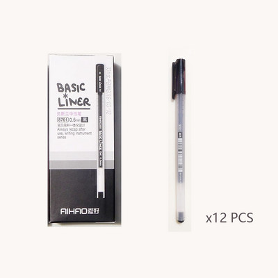 12 kom/kutija Gel olovke Super velikog kapaciteta, bez ponovnog punjenja, Fina točka 0,5 mm Glatko pisanje Brzo sušeće gel olovke, slatke, stacionarne