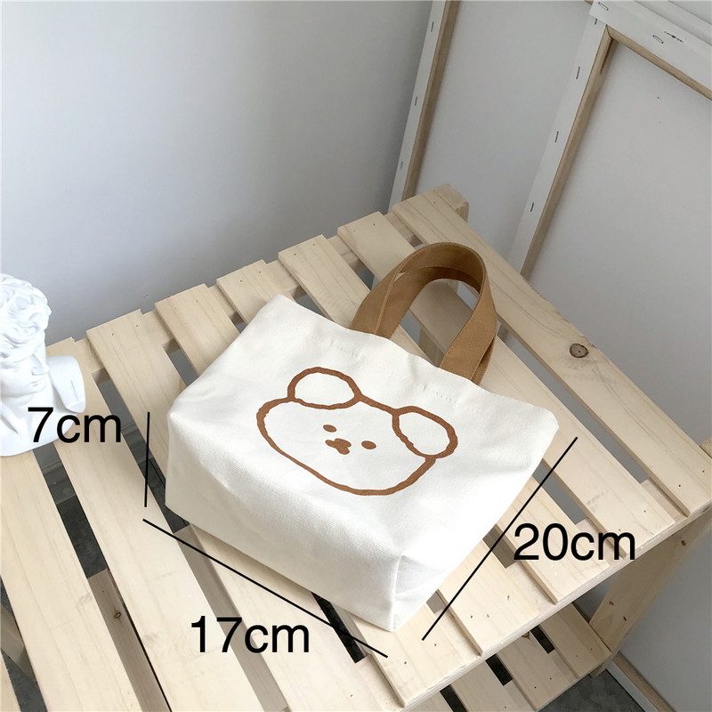 Platnena ženska ručna torbica torba za ručak za djevojke slatki japanski medvjed s crtanim filmovima ekološka mini torba za višekratnu upotrebu ležerna sklopiva torbica za telefon