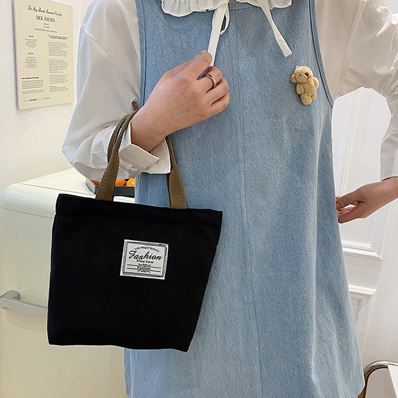 Male platnene torbe za žene Jednostavne ženske djevojke Kupovina na patentni zatvarač Dizajnerska torbica za 2023. Ležerna torba za plažu Eko torba Torbica