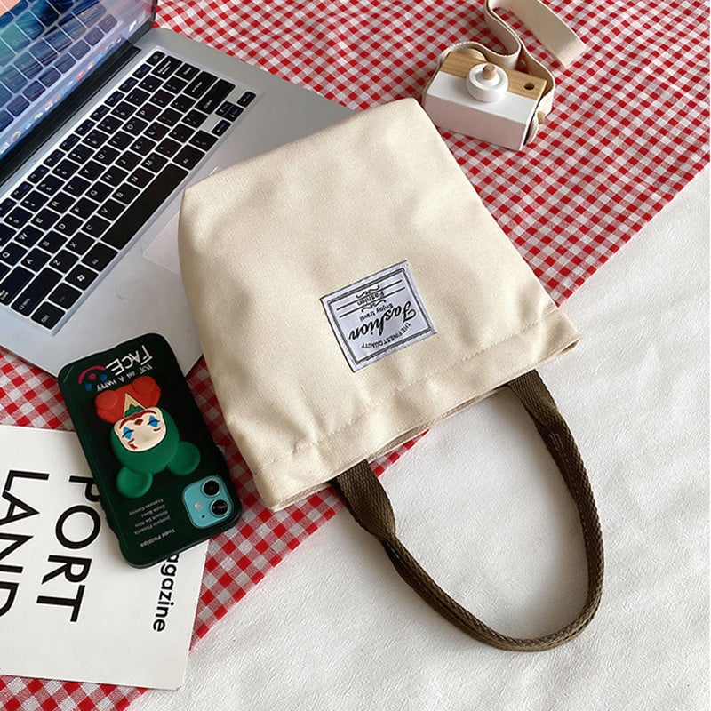 Male platnene torbe za žene Jednostavne ženske djevojke Kupovina na patentni zatvarač Dizajnerska torbica za 2023. Ležerna torba za plažu Eko torba Torbica