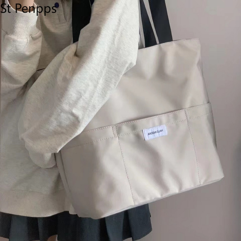 Ženska velika torba Estetska jednobojna studentska ručna torba Torba na rame velikog kapaciteta Oxford torba za plažu za višekratnu upotrebu 2022.