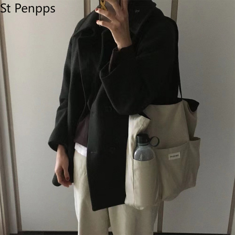 Ženska velika torba Estetska jednobojna studentska ručna torba Torba na rame velikog kapaciteta Oxford torba za plažu za višekratnu upotrebu 2022.