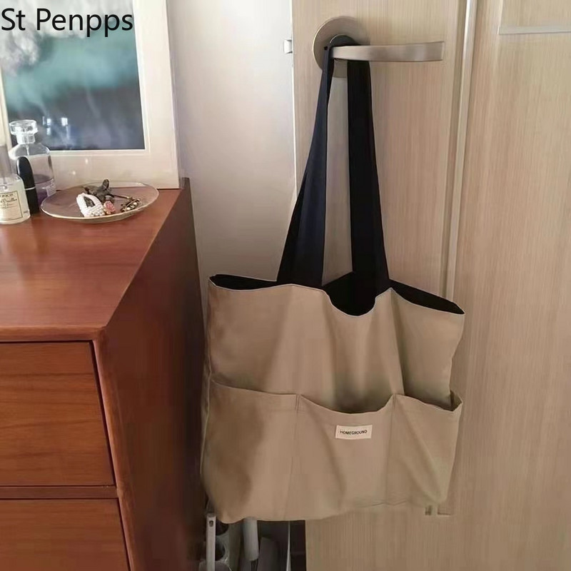 Ženska velika torba Estetska jednobojna studentska ručna torba Torba na rame velikog kapaciteta Oxford torba za plažu za višekratnu upotrebu 2022.