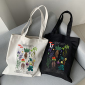 Harajuku Mushroom plecu soma Audekla soma Harajuku pircēju soma Modes ikdienas vasaras plecu somas Tote Shopper Bag
