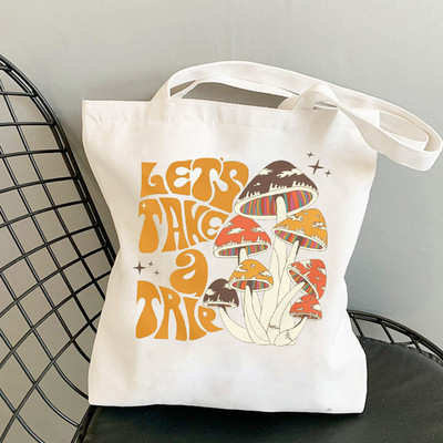 Harajuku Mushroom plecu soma Audekla soma Harajuku pircēju soma Modes ikdienas vasaras plecu somas Tote Shopper Bag