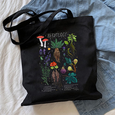 Harajuku Mushroom plecu soma Audekla soma Harajuku pircēju soma Modes ikdienas vasaras plecu somas Tote Shopper Bag