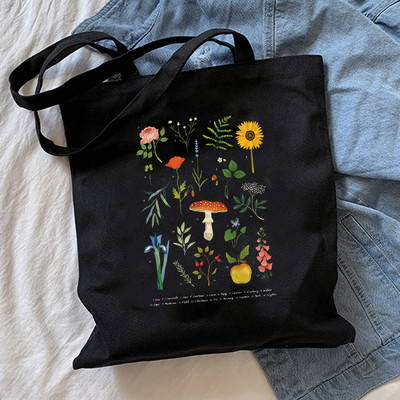 Harajuku Mushroom plecu soma Audekla soma Harajuku pircēju soma Modes ikdienas vasaras plecu somas Tote Shopper Bag