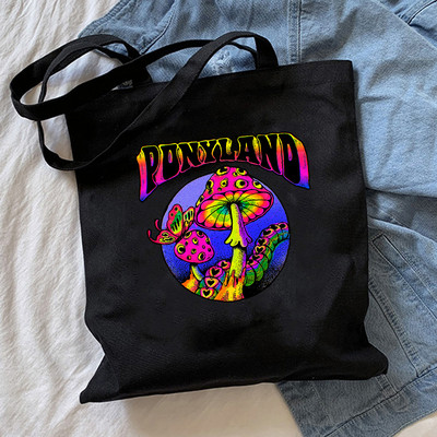 Harajuku Mushroom plecu soma Audekla soma Harajuku pircēju soma Modes ikdienas vasaras plecu somas Tote Shopper Bag