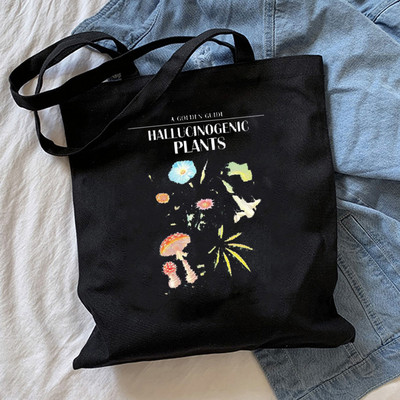 Harajuku Mushroom plecu soma Audekla soma Harajuku pircēju soma Modes ikdienas vasaras plecu somas Tote Shopper Bag