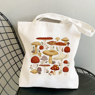 Harajuku Mushroom plecu soma Audekla soma Harajuku pircēju soma Modes ikdienas vasaras plecu somas Tote Shopper Bag