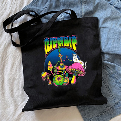 Harajuku Mushroom plecu soma Audekla soma Harajuku pircēju soma Modes ikdienas vasaras plecu somas Tote Shopper Bag