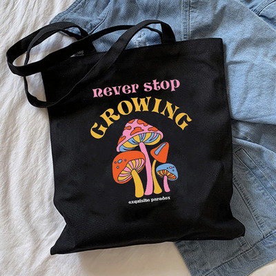 Harajuku Mushroom plecu soma Audekla soma Harajuku pircēju soma Modes ikdienas vasaras plecu somas Tote Shopper Bag