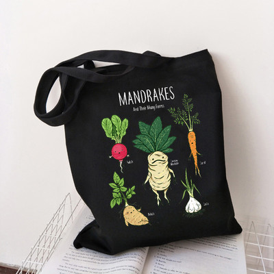 Harajuku Mushroom plecu soma Audekla soma Harajuku pircēju soma Modes ikdienas vasaras plecu somas Tote Shopper Bag