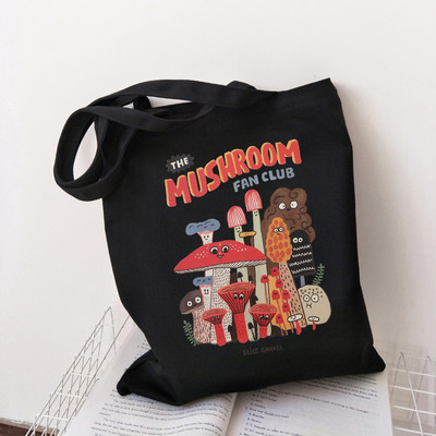 Harajuku Mushroom plecu soma Audekla soma Harajuku pircēju soma Modes ikdienas vasaras plecu somas Tote Shopper Bag