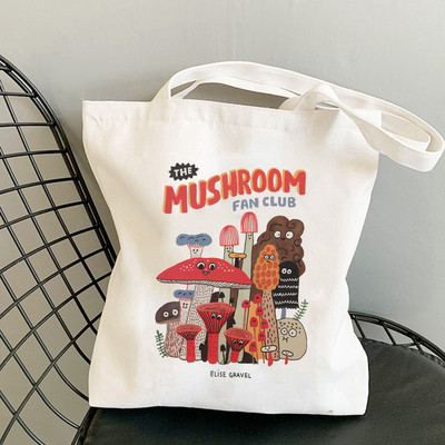 Harajuku Mushroom plecu soma Audekla soma Harajuku pircēju soma Modes ikdienas vasaras plecu somas Tote Shopper Bag