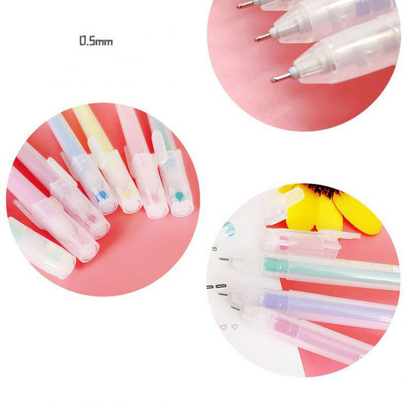 1 kom Jednostavna prozirna gel olovka 0,5 mm 12 boja Student Mark Dairy Scrapbooking DIY ukrasne olovke u boji Pribor