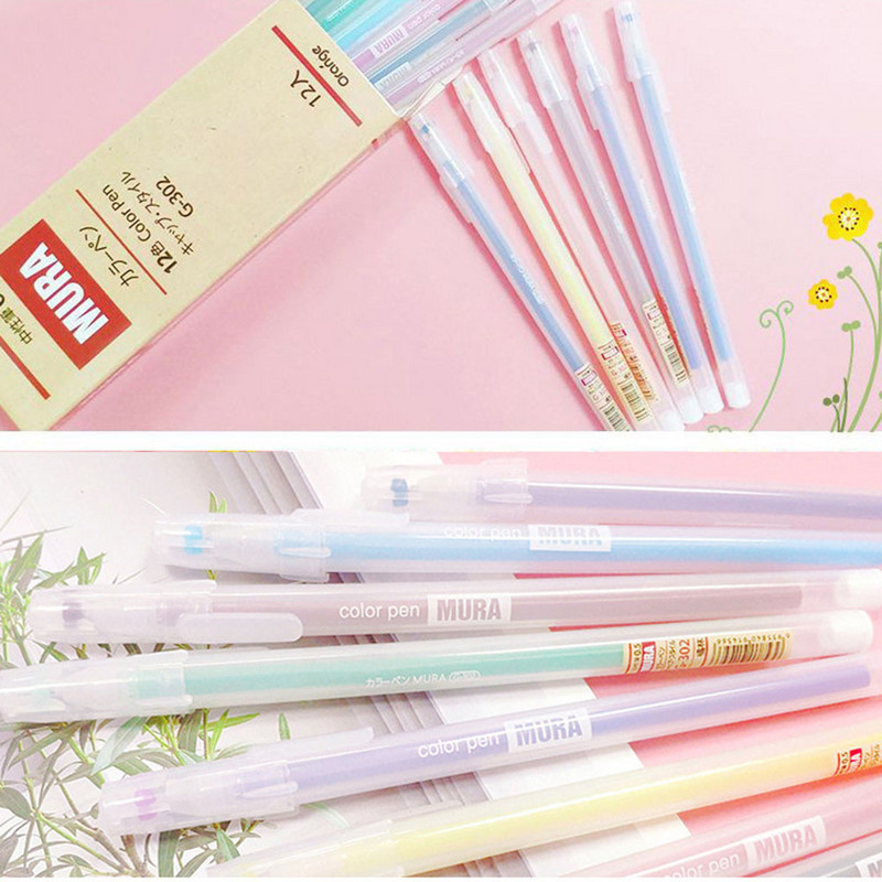 1 kom Jednostavna prozirna gel olovka 0,5 mm 12 boja Student Mark Dairy Scrapbooking DIY ukrasne olovke u boji Pribor