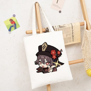 Genshin Impact Game Shoper Kawaii Τσάντες Χαριτωμένα Cartoon Shopper Καμβά Τσάντα Tote Shopee Store Shoppers Τσάντες Γυναικείες τσάντες αγορών