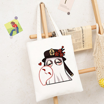 Genshin Impact Game Shoper Kawaii Somas Jauki multfilmu pircēju audekls Tote Bag Shopee Veikala pircēji Rokassomas Sieviešu iepirkumu soma
