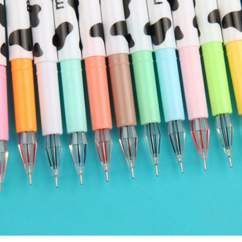 12 boja/lot Šareni uzorak kravljeg mlijeka, kreativne tanke markere s dijamantnom glavom, olovke za crtanje, spomenari