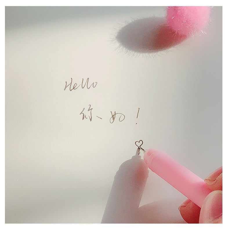 4 τμχ Κρεμαστό μελάνι Gel στυλό Lovely Bowknot Σετ Pom Pom Αλυσίδα 0,5mm Ballpoint Μαύρο Χρώμα Μελάνι Office School A6840