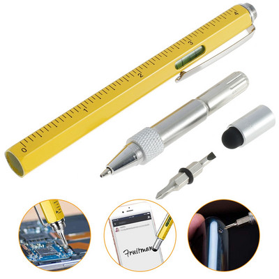 6 az 1-ben többszerszámos toll Egyedülálló modul irodai kellékek Diy Gifts jelölőtoll vonalzóval Diy famegmunkáló toll Többszerszámos toll
