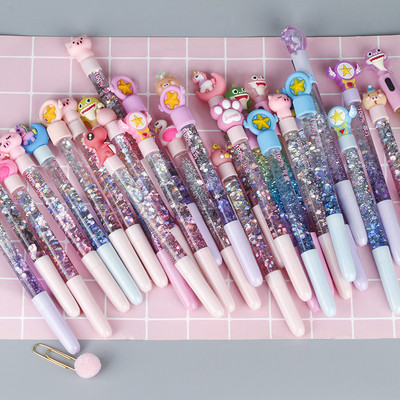 5 komada Kawaii Moon Liquid Quicksand Gel olovka Neutralna olovka Šljokice Ukrasna olovka s potpisom Školski uredski pribor Pribor