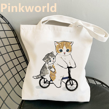 Αθλητική κουζίνα Αθλητική γάτα Εκτύπωση Cool Shopper Bag Shopper Μαύρη Λευκή Γυναικεία Μόδα shopper τσάντα ώμου Tote bag, Drop Ship