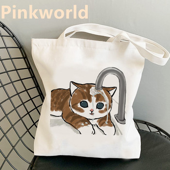 Αθλητική κουζίνα Αθλητική γάτα Εκτύπωση Cool Shopper Bag Shopper Μαύρη Λευκή Γυναικεία Μόδα shopper τσάντα ώμου Tote bag, Drop Ship